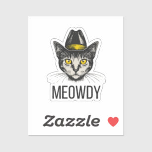 Meowdy Funny Cat Aufkleber