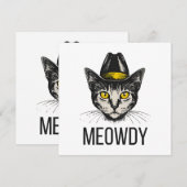Meowdy Funny Cat Einladung (Vorne/Hinten)
