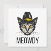 Meowdy Funny Cat Einladung (Rückseite)