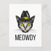 Meowdy Funny Cat Feiertagspostkarte (Vorderseite)