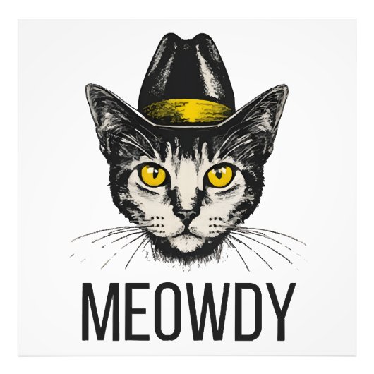 Meowdy Funny Cat Fotodruck (Vorne)