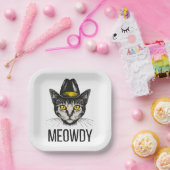 Meowdy Funny Cat Pappteller (Party)