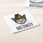 Meowdy Funny Cat Rechteckiger Pappuntersetzer (angewinkelt)