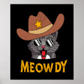 Meowdy! Funny Country Cat Wear Cowboy Hat Poster (Vorne)
