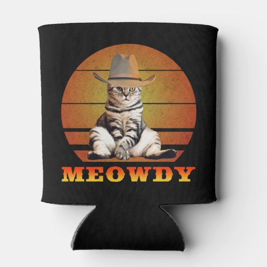 Meowdy Funny Cowboy Cat Dosenkühler (Rückseite)