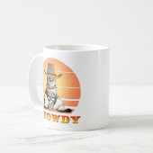 Meowdy Funny Cowboy Cat Kaffeetasse (Vorderseite Links)