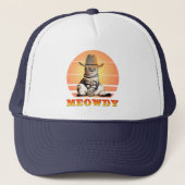 Meowdy Funny Cowboy Cat Truckerkappe (Vorderseite)