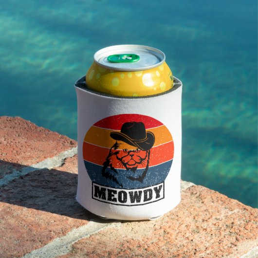 Meowdy Funny Mashup zwischen Meow und Howdy Cat Me Dosenkühler (In Situ Pool)