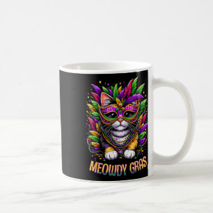Meowdy Gras Cat Kitten Masquerade Mardi Gras Beads Kaffeetasse