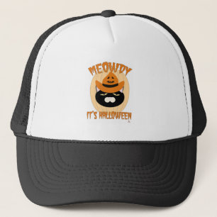 Meowdy Halloween Fun Cartoon Cat Art Truckerkappe
