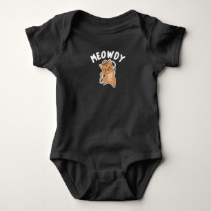Meowdy Howdy Cat Cowboy mit Lasso Niedlichen Katze Baby Strampler