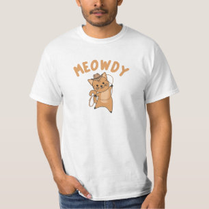 Meowdy Howdy Cat Cowboy mit Lasso Niedlichen Katze T-Shirt