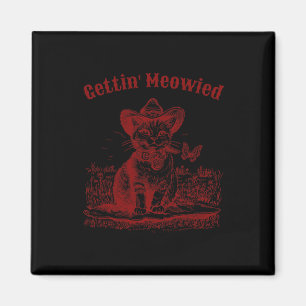 Meowdy Junggeselinnen-Abschied Cowgirl Cowboy Cat  Magnet