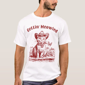Meowdy Junggeselinnen-Abschied Cowgirl Cowboy Cat T-Shirt