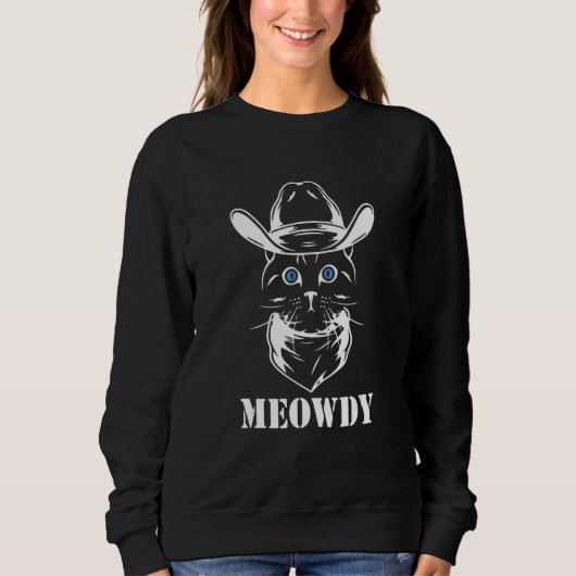 Meowdy - Mashup between Meow and Howdy - Cat Meme Sweatshirt (Vorderseite)