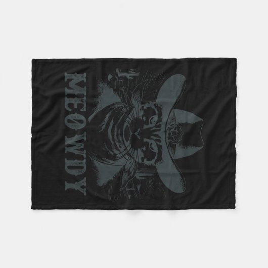 Meowdy - Mashup between Meow and Howdy - Funny Cat Fleecedecke (Vorderseite (Horizontal))