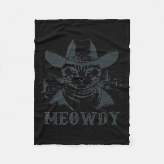 Meowdy - Mashup between Meow and Howdy - Funny Cat Fleecedecke (Vorderseite)
