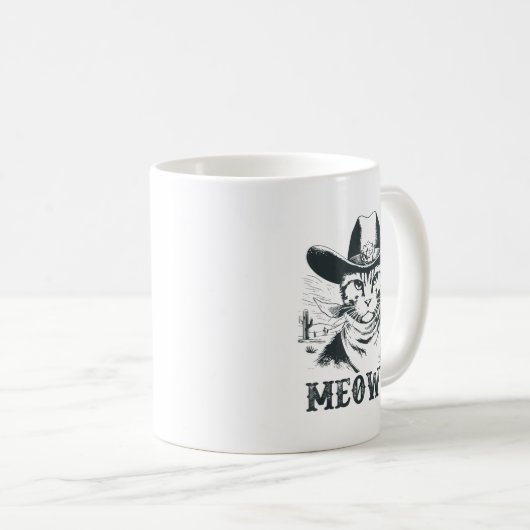Meowdy - Mashup Between Meow And Howdy - Funny Cat Kaffeetasse (VorderseiteRechts)