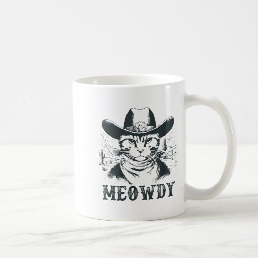 Meowdy - Mashup Between Meow And Howdy - Funny Cat Kaffeetasse (Rechts)
