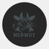 Meowdy - Mashup between Meow and Howdy - Funny Cat Runder Aufkleber (Vorderseite)