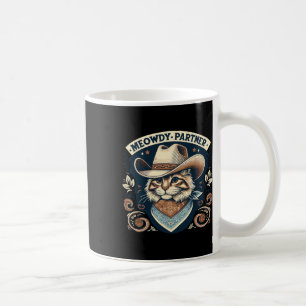 Meowdy Partner Cat Cowboy Hat Howdy Funny Country Kaffeetasse