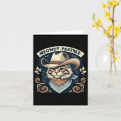 Meowdy Partner Cat Cowboy Hat Howdy Funny Country Karte (Gelbe Blume)