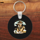 Meowdy Partner Cat Cowboy Horse Howdy Funny Countr Schlüsselanhänger (Vorderseite)