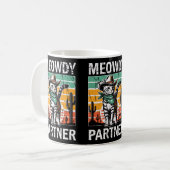 Meowdy Partner Cowboy Cat Eigentümer Katzenkatzen Kaffeetasse (Vorderseite Links)