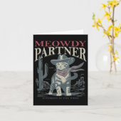 Meowdy Partner flüstert mit Cowboy-Hut Karte (Gelbe Blume)