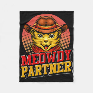 Meowdy Partner Western Texas Süße Tier Cat Funny Fleecedecke