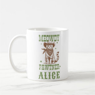 Meowdy Pawtner Cowboy Cat Individuelle Name Kaffeetasse