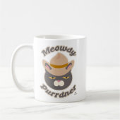 Meowdy Purrdner Howdy Cowboy Hat Cat Fun Kaffeetasse (Links)