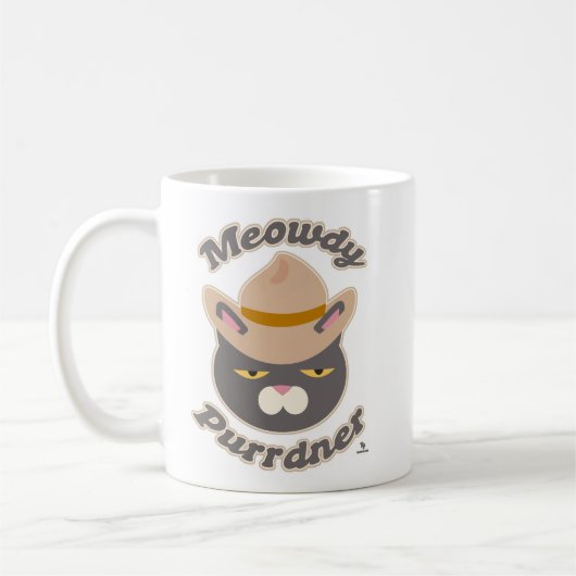 Meowdy Purrdner Howdy Cowboy Hat Cat Fun Kaffeetasse (Links)