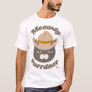 Meowdy Purrdner Niedlich Cowboy Hat Cat Slogan T-Shirt