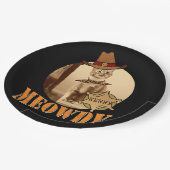 Meowdy Texan Cat Cowboy Sheriff Personalisiert Pappteller (Schrägansicht)
