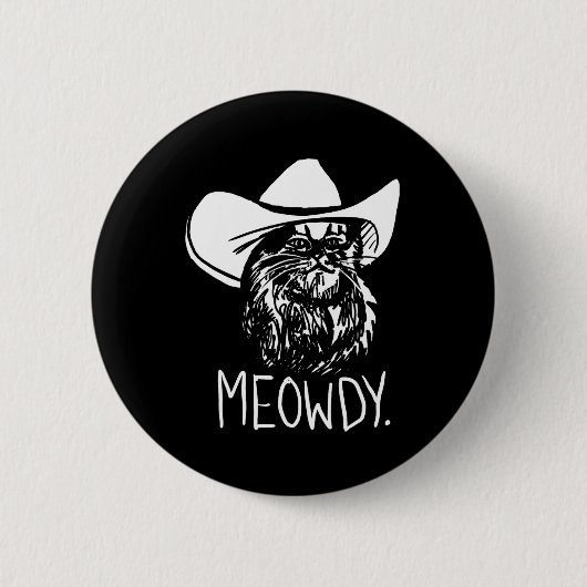 Meowdy Texas Cat Meme Button (Vorderseite)
