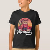 Meowdy Texas Cat Meme Country Music Cowgirl Niedli T-Shirt (Vorderseite)