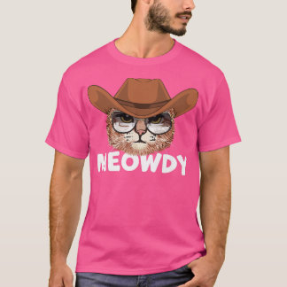 Meowdy Texas Cat mit Cowboy Hat Sonnenbrille Cou T-Shirt