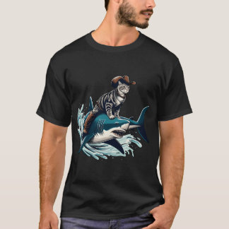 Meowdy Texas Cowboy Rodeo Katzenfahrt auf Shark T- T-Shirt