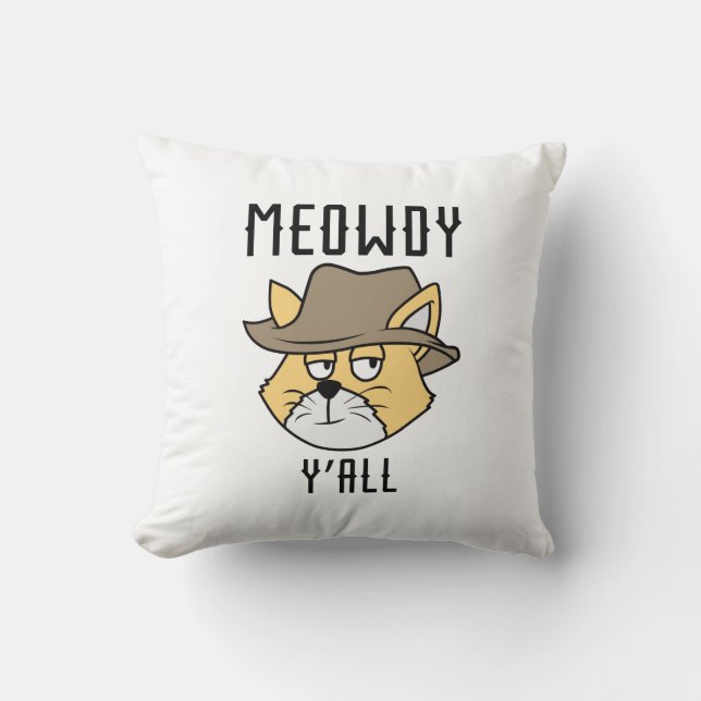 Meowdy Y’all Kissen (Vorderseite)