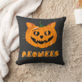 Meoween cute Halloween pumpkin cat  Kissen (Decke)