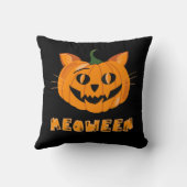 Meoween cute Halloween pumpkin cat  Kissen (Rückseite)