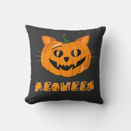 Meoween cute Halloween pumpkin cat  Kissen