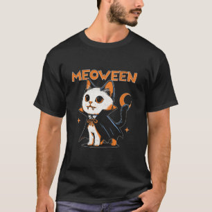 Meoween - Lustiges Katzenliebhaber Faules Hallowee T-Shirt