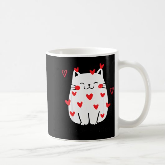 Meowentine Cute Cat Valentines Day Men Women Cat D Kaffeetasse (Rechts)