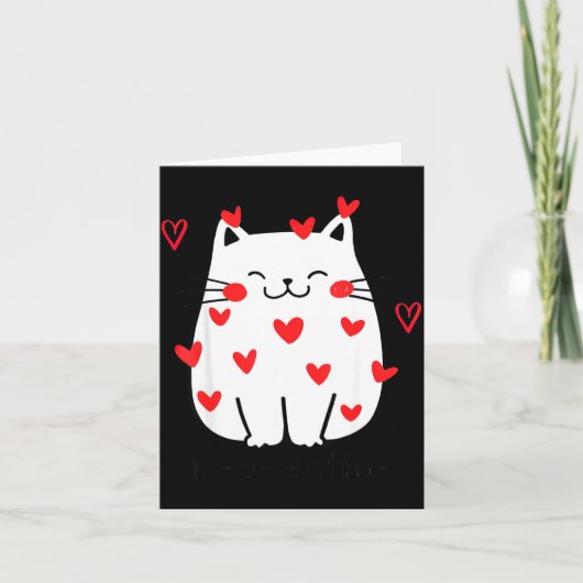 Meowentine Cute Cat Valentines Day Men Women Cat D Karte (Vorderseite)