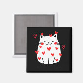 Meowentine Cute Cat Valentines Day Men Women Cat D Magnet (Vorderseite/Rückseite)