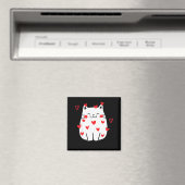 Meowentine Cute Cat Valentines Day Men Women Cat D Magnet (In Situ (Geschirrspüler))