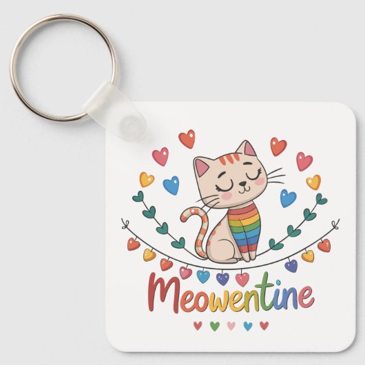 Meowentine Schlüsselanhänger Design for Cat Lovers (Vorderseite)