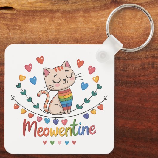 Meowentine Schlüsselanhänger Design for Cat Lovers (Rückseite)